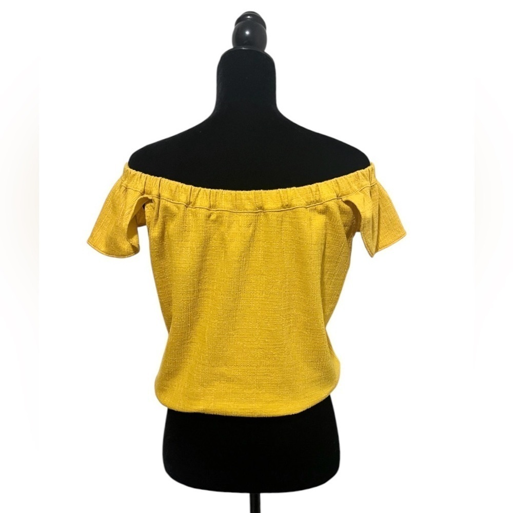 Madewell Texture & Thread Off-the-Shoulder Top Celestial Gold Size S - Picture 11 of 14